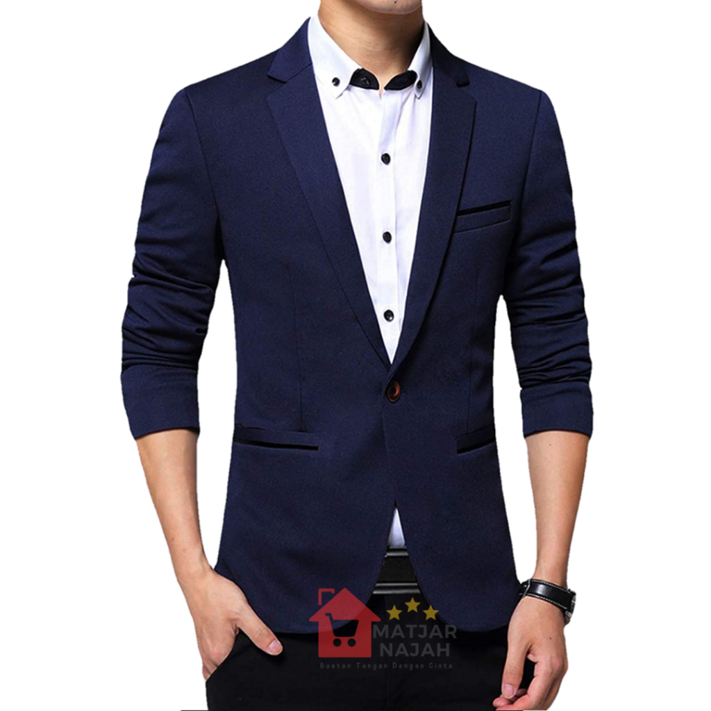 Jas Pria Instinct Blue Black Matjar Najah - Blazer Pria Navy