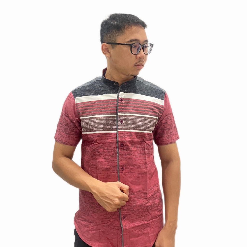 Baju koko pria dewasa lengan pendek premium motif casual