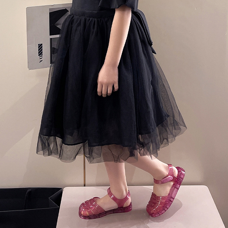 Sandal Jelly Glitter Crystal Slippers Shoes Ukuran ANAK Import