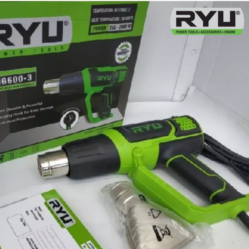 Heat Gun Hot Mesin Pemanas Blower RYU RHG 600-3