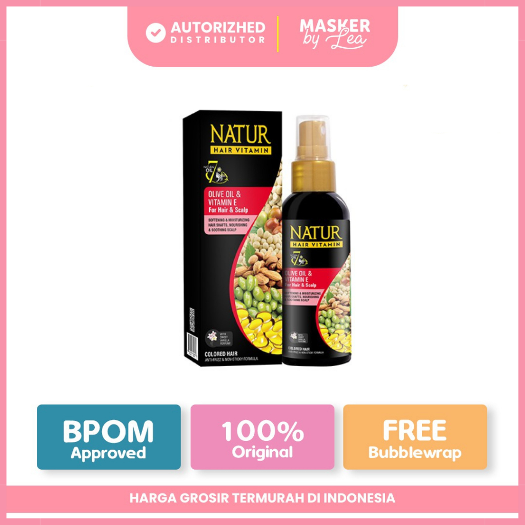 NATUR Hair Vitamin Olive Oil 80 ML - Vitamin Rambut Kering dan Rusak