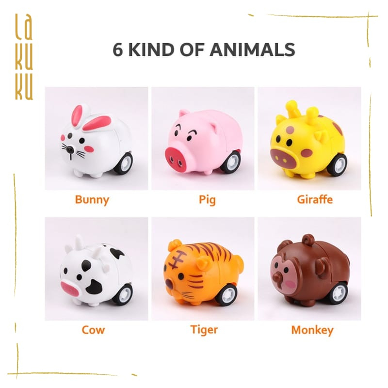 Lakuku - Boom Cute Mini Car Mainan Mobil Anak bentuk Hewan tanpa baterai