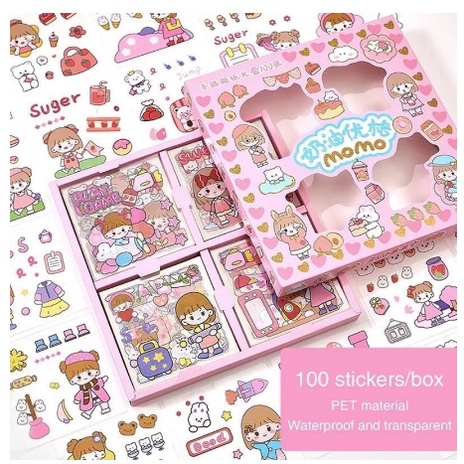 

Stiker Momo 100 Lembar Motif Kartun Korea Lucu Anti Air Dekorasi Handbook Scrapbook DIY