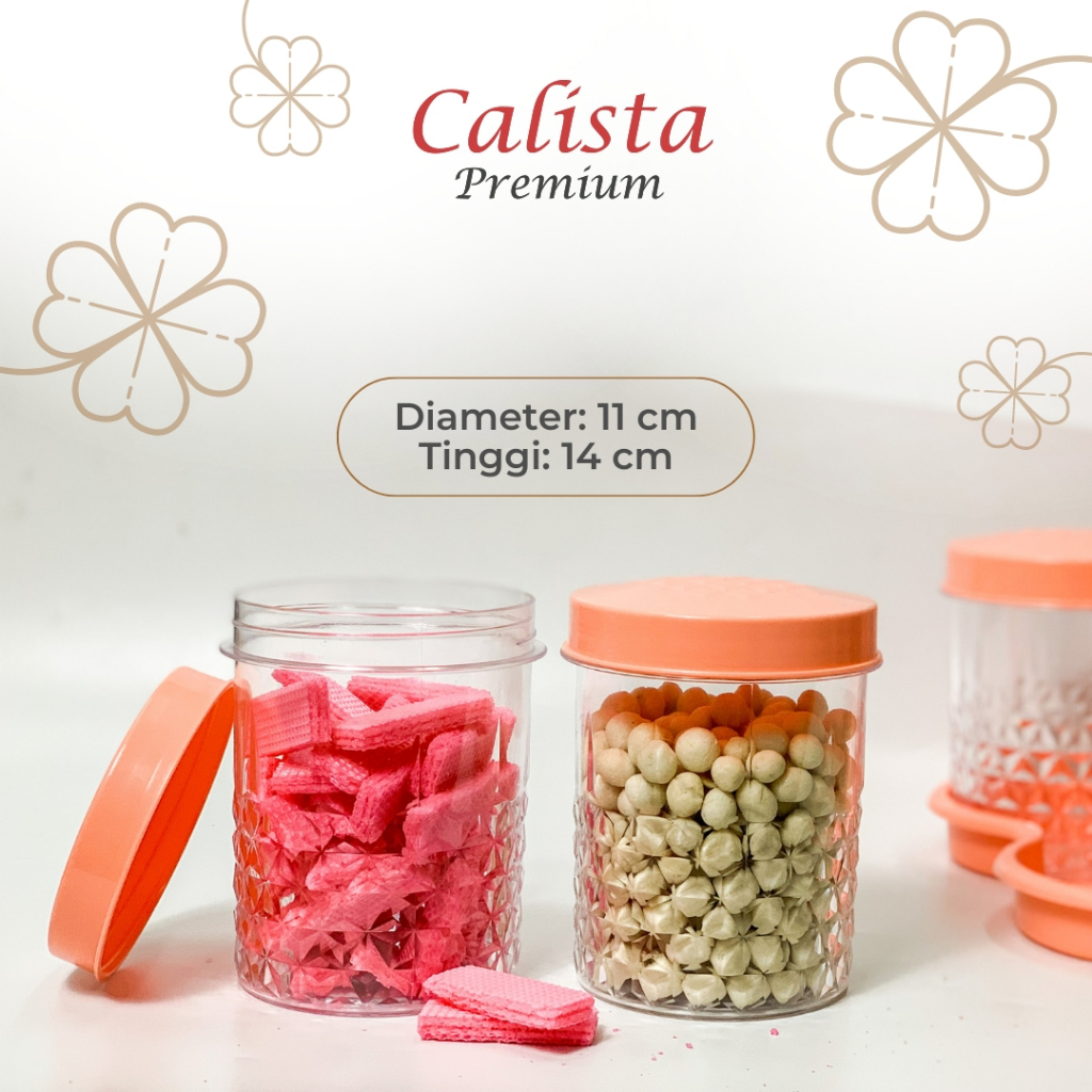 Toples Cantik Calista 5 Daun Mika - Set Toples Plastik 5pcs