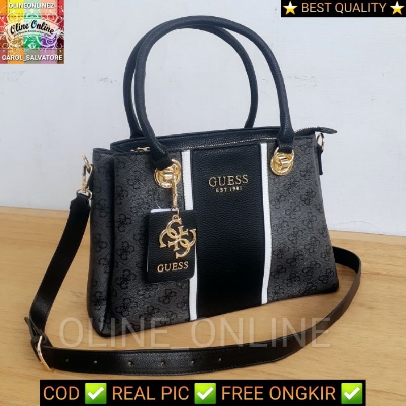 (WODB) Tas Cathleen satchel status 3 color selempang crossbody tali panjang top handle bag gift bag satchel gb large big medium office kantor tas jinjing a4 g dan s