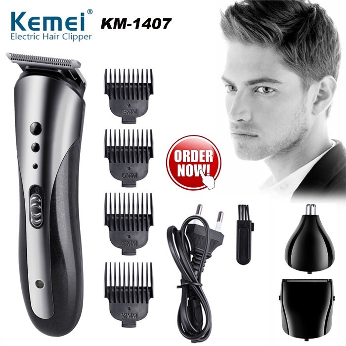 KEMEI 1407 Hair Clipper 4 in 1 Original Mesin Cukur Rambut Jenggot Shaver Kumis Pangkas Rambut