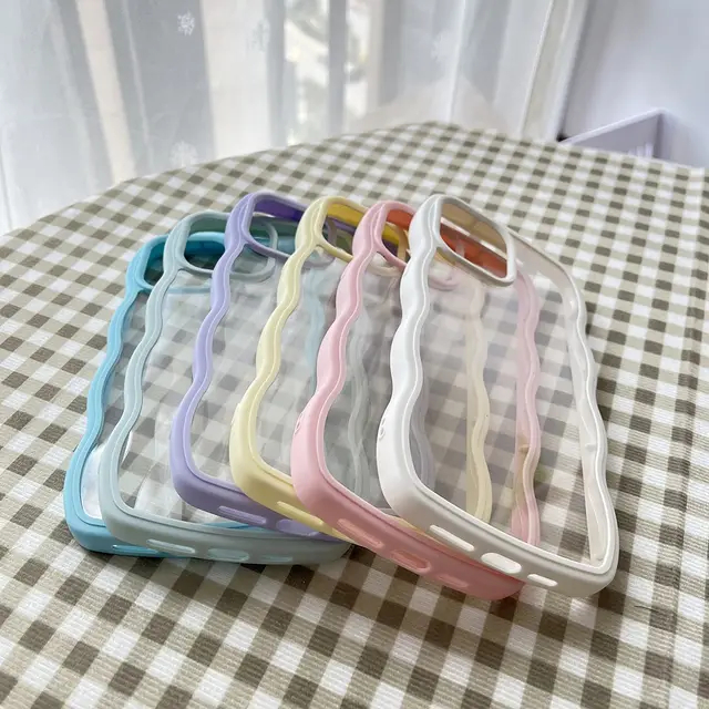 Case Softcase Casing Silikon Gelombang Macaron Pro Camera Wavy IPHONE 7+ 8+ X XS XR 11 11 PRO MAX