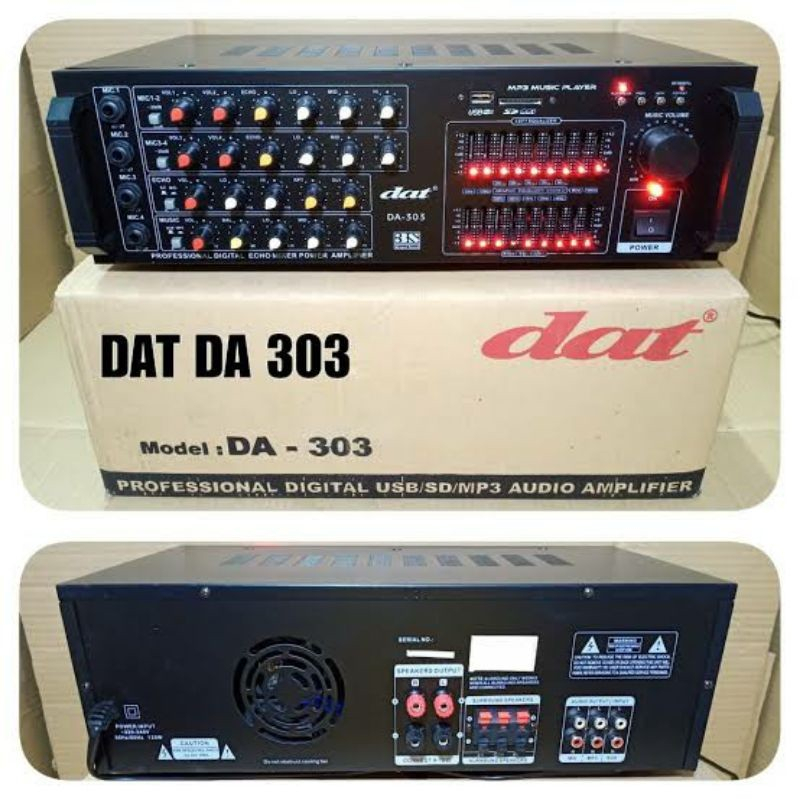 AMPLI DAT EQ DA303 Power Amplifier Bluetooth Karaoke Sound