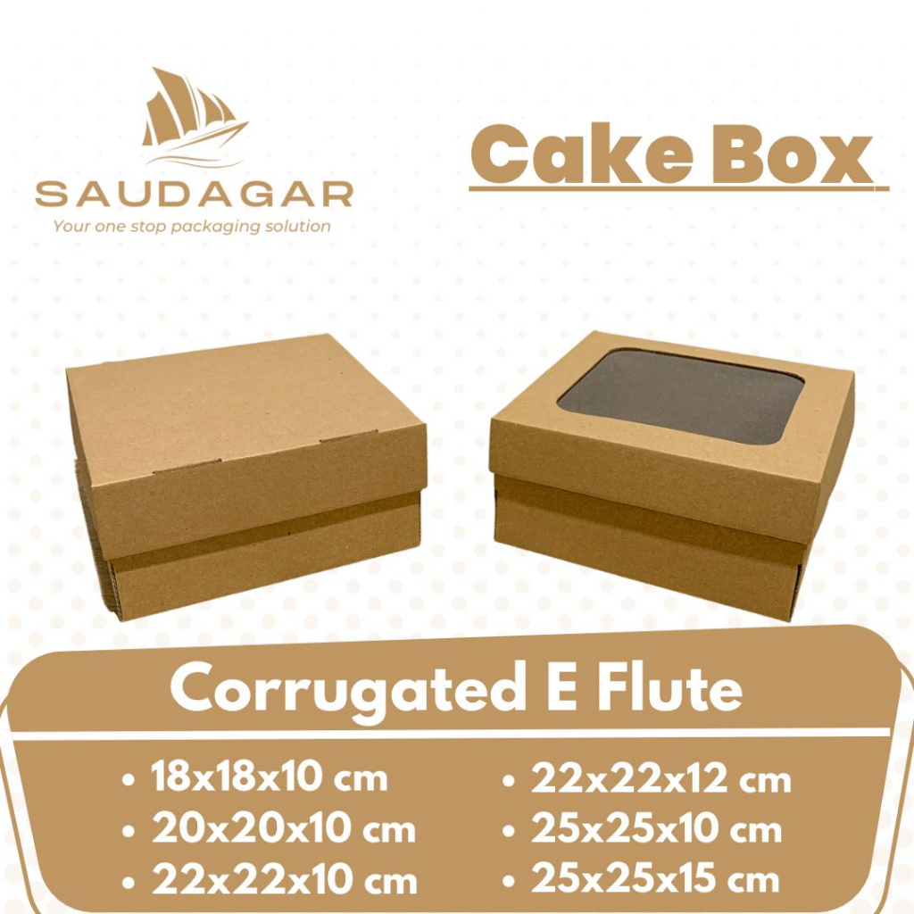 Kotak Kardus Kue 22x22x10 cm / Cake box Corrugated Eflute