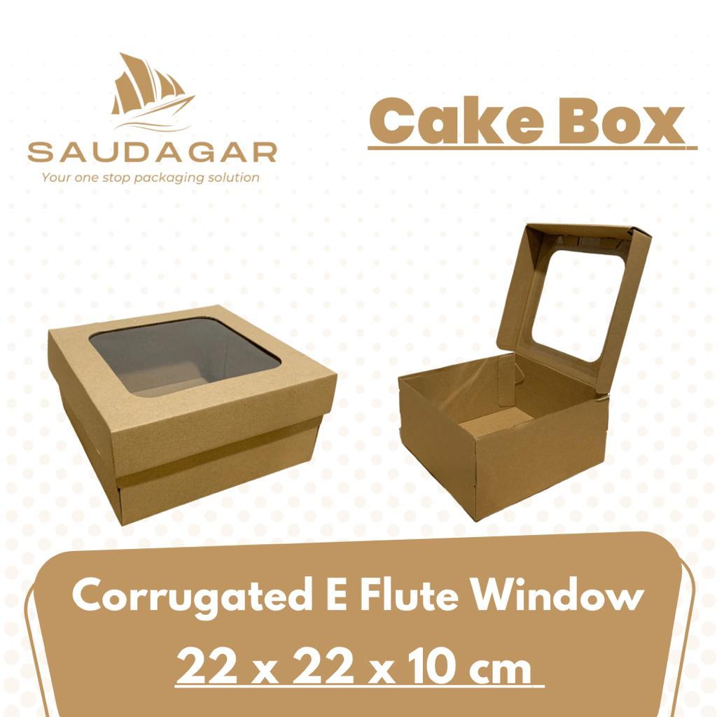 Kotak Kardus Kue 22x22x10 cm / Cake box Corrugated Eflute