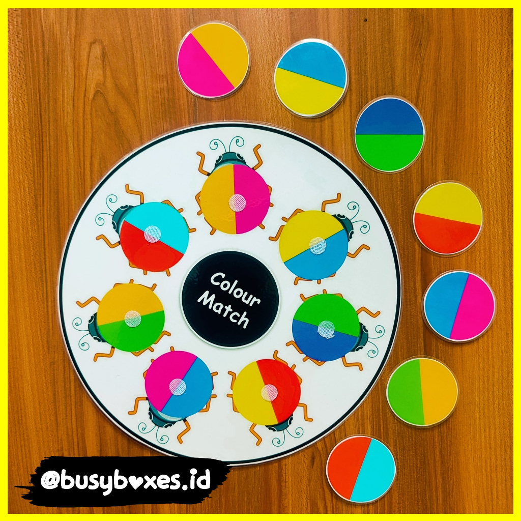 Busyboxes.id Mainan edukasi anak worksheet paud mencocokan warna  colour match vol.2