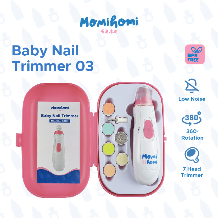 MOMI HOMI Baby Nail Trimmer 03 Gunting Kuku Bayi Elektrik Dengan LED Electric Set 6 in 1 Menicure Pedicure