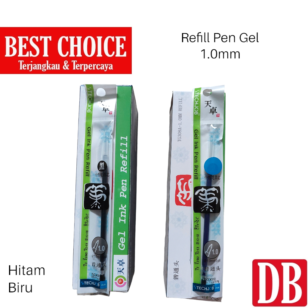 

Refill / Isi Ulang Gel Pen / Pulpen Tizo TG308A 1.0mm Hitam/Biru