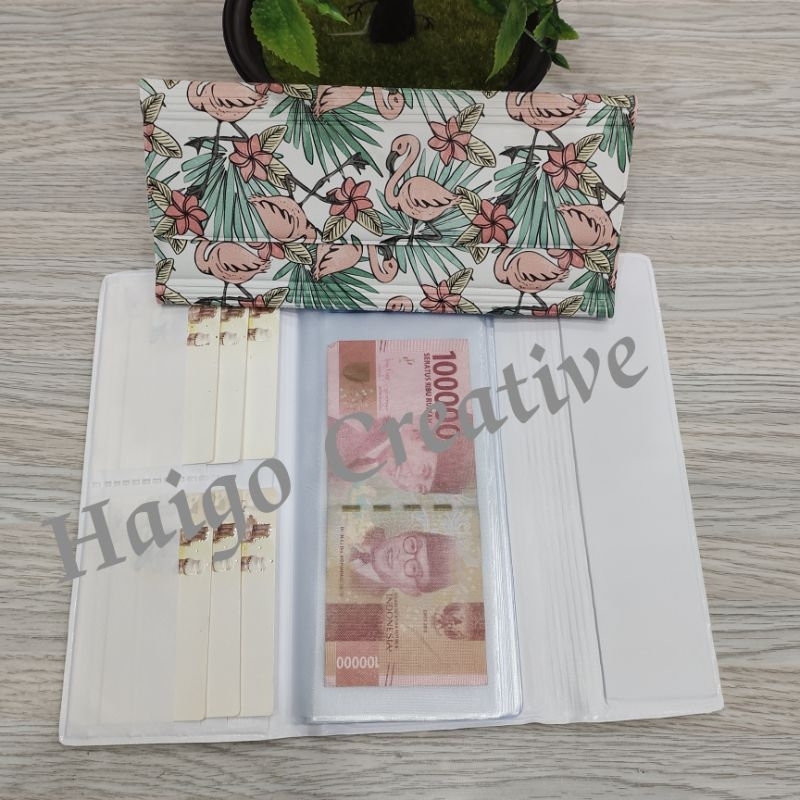 HAIGO DOMPET DISIPLIN - MOTIF BUNGA BUNGA HIJAU PINK