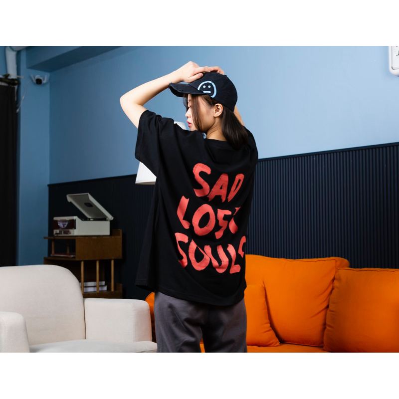 FAITH FADE Absence of Happiness - Sad Lost Souls Wide Oversized Tee (Black)