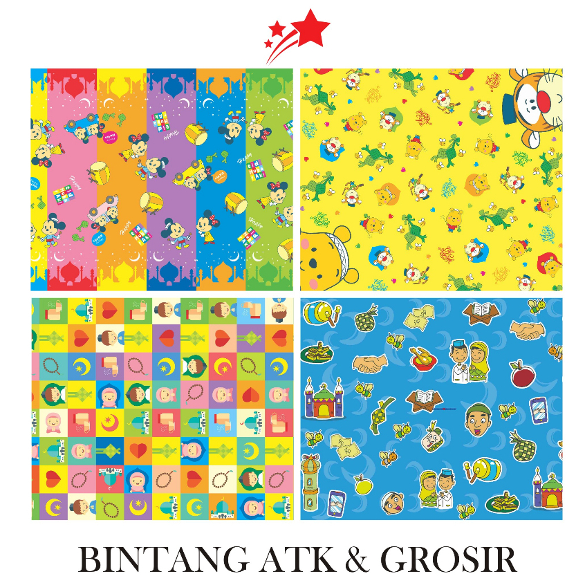 

Kertas Kado BINTANG Motif Lebaran/ kertas kado tebal cute