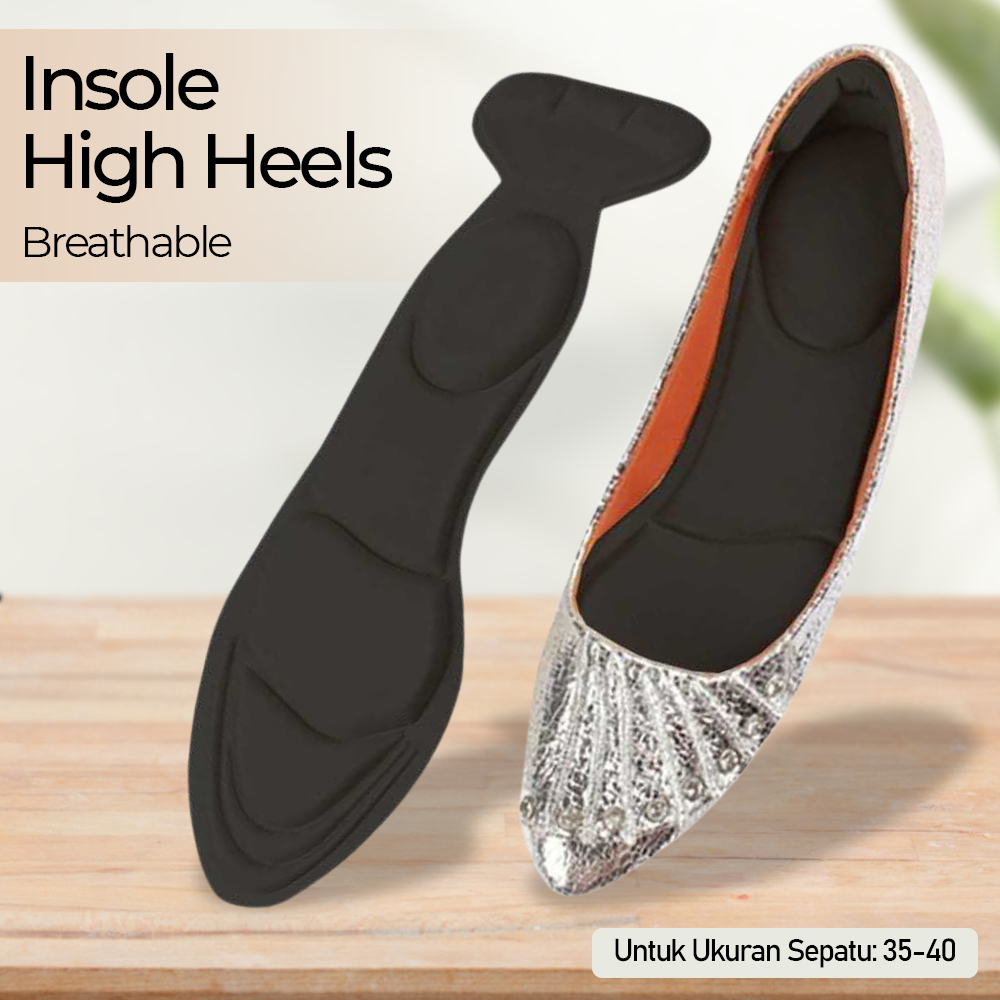 Swokii Insole Alas Kaki Wanita High Heels Breathable 1 Pair - 169D - Black