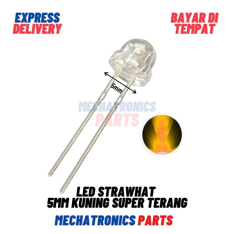 LED STRAWHAT 5MM WHITE STRAWHAT LAMPU LED TOPI SUPER TERANG