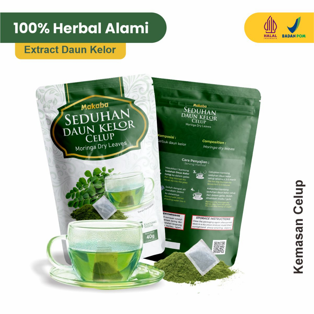 

Seduhan Teh Daun Kelor Celup 100% Herbal Alami Sehat (HALAL, BPOM)