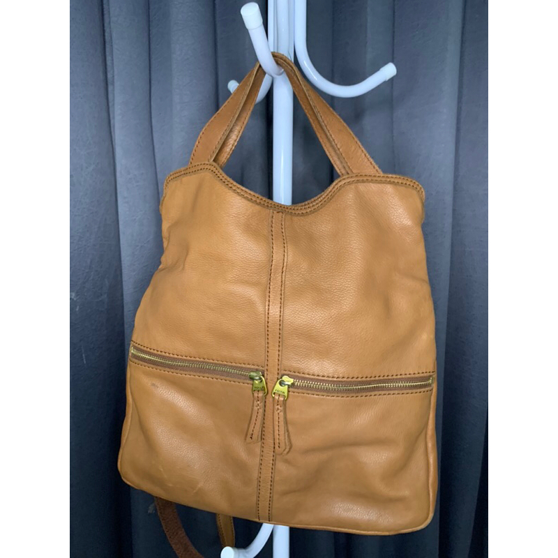 Preloved Fossil Bag Erin Foldover Tote