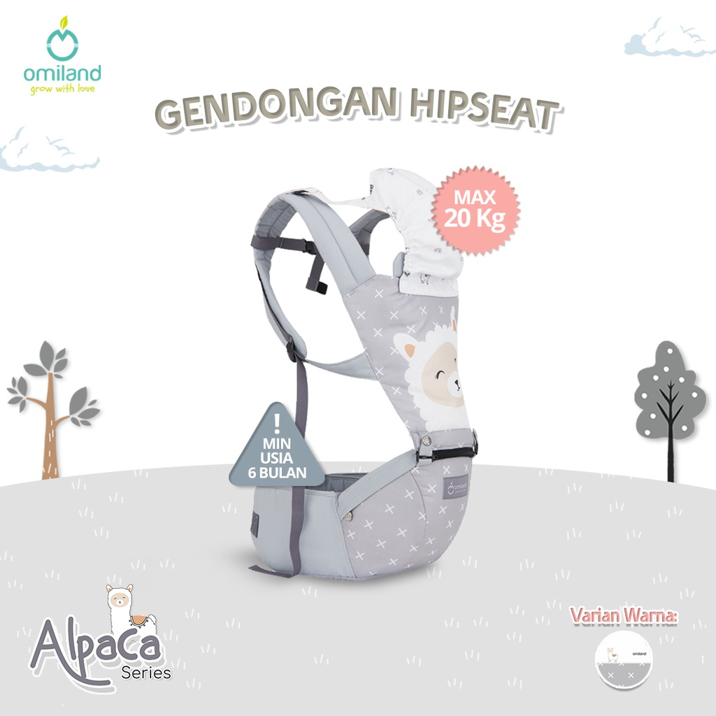 Gendongan Hipseat Alpaca Series Omiland OB15201 OB15202 OB15203 OB15204