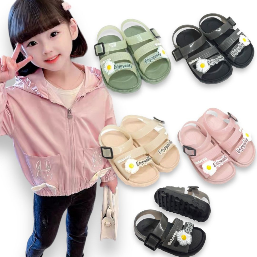 Sandal Anak perempuan baby girls selop tali belakang model korean style lucu 1 - 6 tahun LION Sandal Jelly Tali Gunung Anak ENJOYLIFE Import