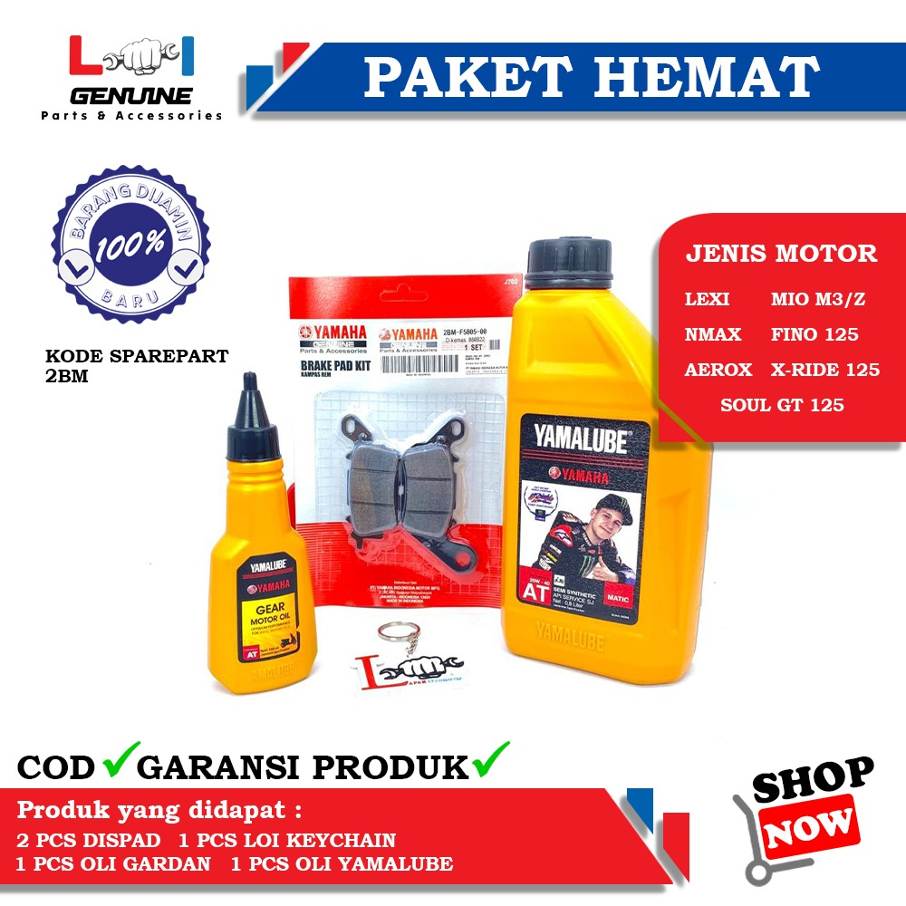 -LOI- PAKET SERVICE HEMAT YAMALUBE MATIC SET OLI YAMALUBE GEAR 100ML &amp; DISPAD MIO M3 ,MIO Z ,SOUL GT 125 ,FINO FI 125 ,XRIDE 125