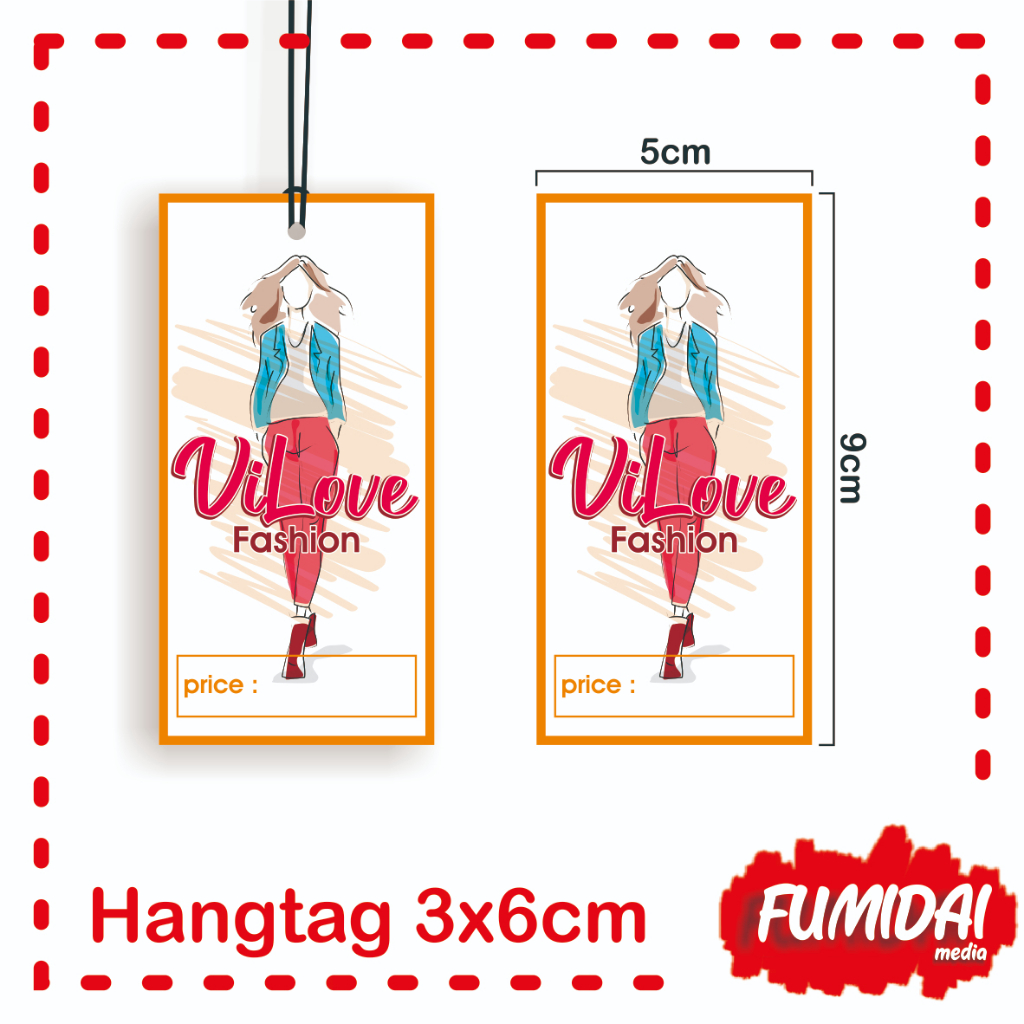 

HANGTAG / HANG TAG / LABEL UKURAN 9x5 5x9 [FREE DESAIN]