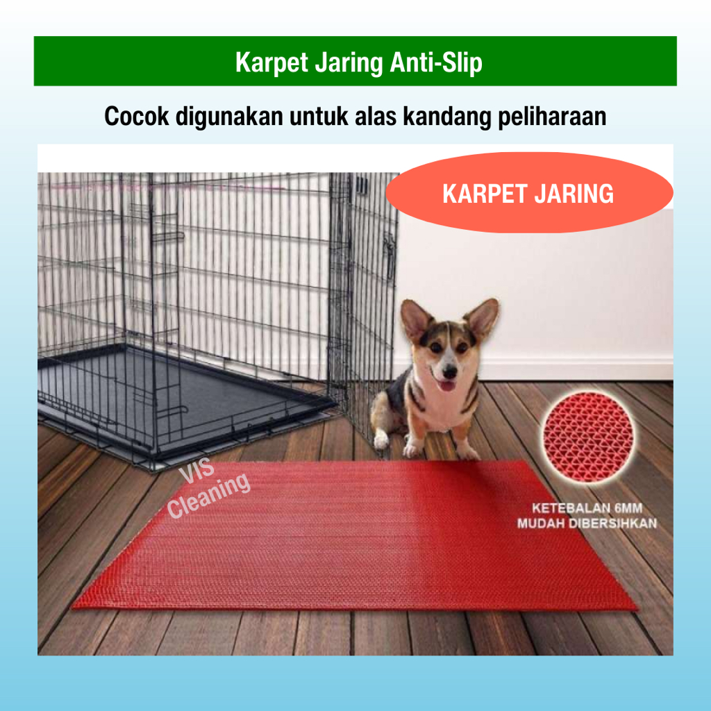 Karpet Jaring Anti - Slip Bahan PVC (Per Roll 15m X 1,2m) Keset Musholla Alas Kolam Renang Kamar Mandi Anti Licin