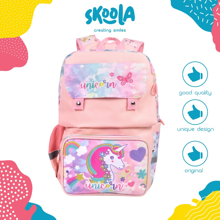 Skoola Tas Sekolah Anak Perempuan SD Ransel Unicorn Mermaid - Vira