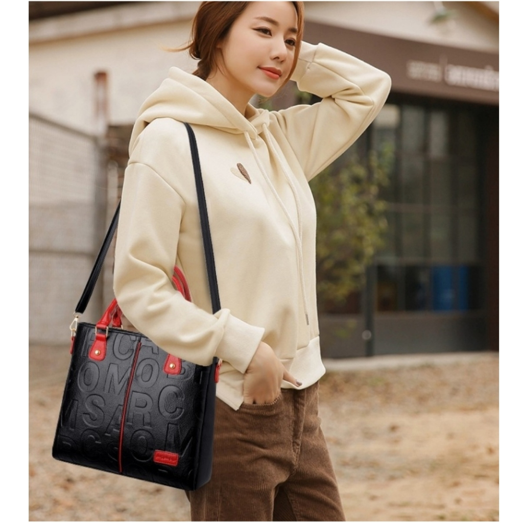 TAS SELEMPANG WANITA BRANDED IMPORT SLING BAG MURAH KEKINIAN CEWEK BATAM PYRACA HITAM KULIT BAHU KOREA REMAJA TA787B5 PREMIUM SHOULDER FASHION ORI