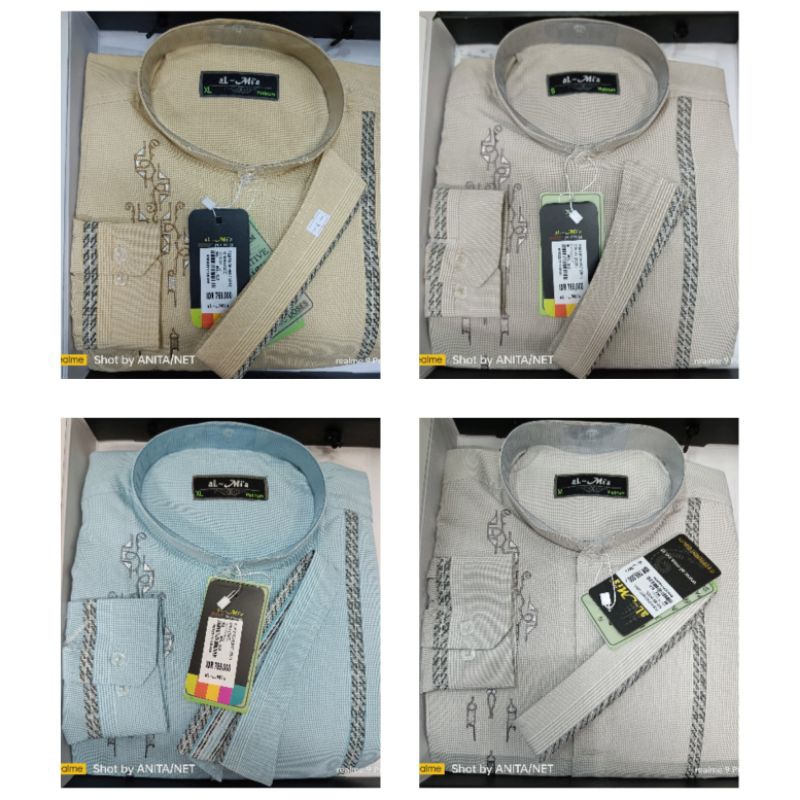 Kemeja Koko Lengan Panjang Manset Al Mia PLM 91 AlMia MT Platinum Kerah Dobel Saku Samping