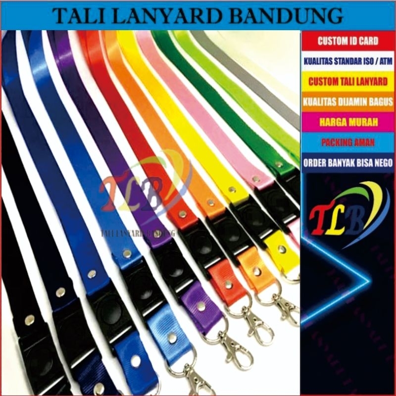 

Tali id card 1,5 cm/tali id card/tali lanyard polos/gantungan name tag/bahan polister