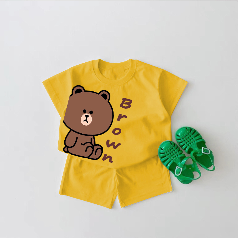 Pamelo.id Set Anak Viral / Brown / Fashion Anak / Stelan baju anak / Korea Style / Set Balita