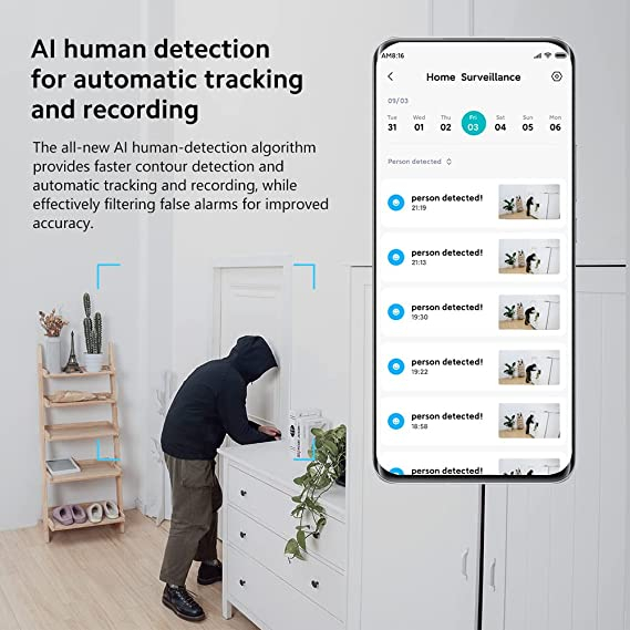 Xiaomi CCTV C300 2K Smart Camera 1296P Ultra-Clear 3MP AI Detect 360°