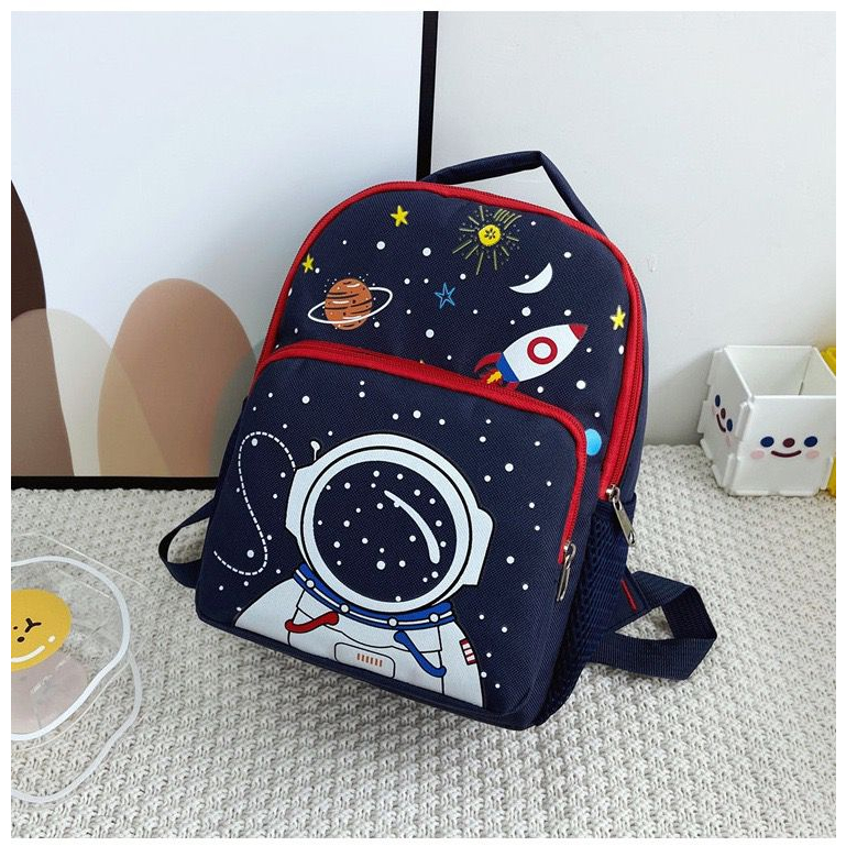 T-013 IMPORT Tas Ransel Sekolah Anak TK/PAUD Motif Astronot / Tas Sekolah Anak Cewek Cowok Import