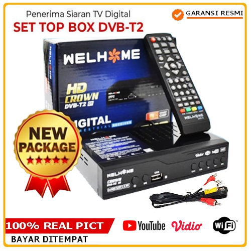 SET TOP BOX TV DIGITAL STB WELHOME DVBT2 UHF EWS FULL HD RECEIVER DIGITAL TV LED TABUNG