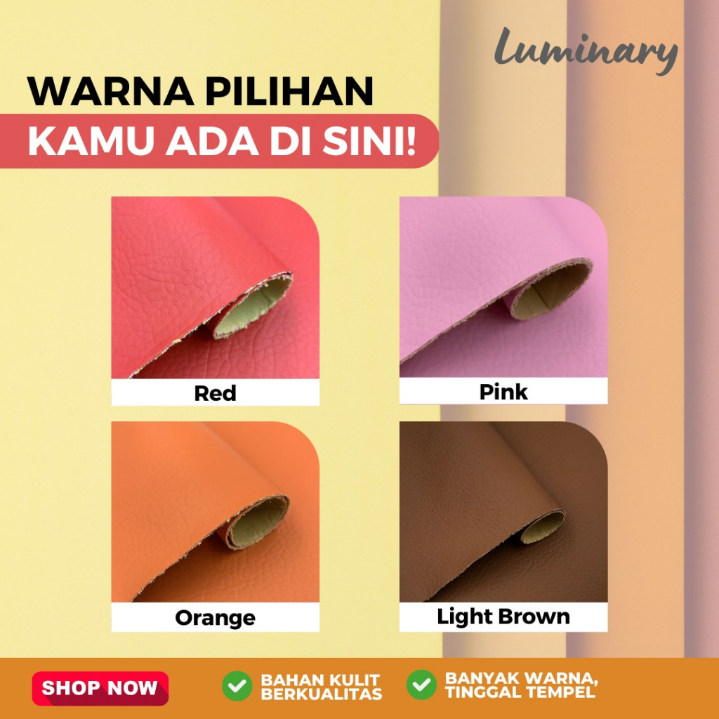 Sticker Stiker leather bahan kulit berkualitas import untuk sofa Jok Mobil dan Furniture lainya