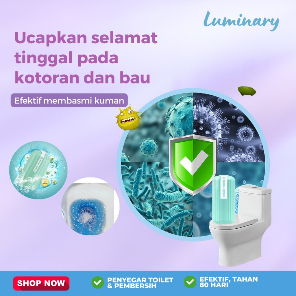 Pembersih Penyegar Kloset Toilet Automatic Cleaner Pembersih WC Tahan 80hari / Pengharum Toilet