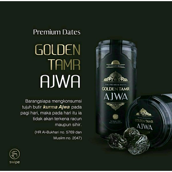 

Kurma Ajwa Premium Golden Tamr Asli Madinah 500 gram