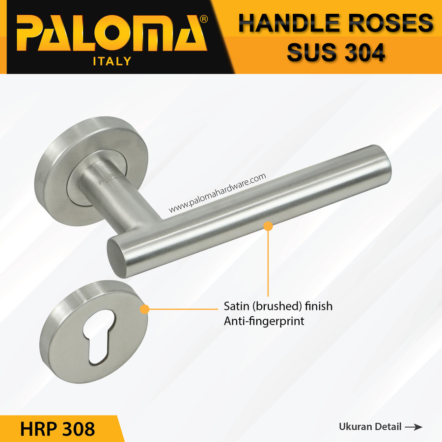 Handle Pintu Roses PALOMA HRP 308 LHT VIDIC SS STAINLESS STEEL