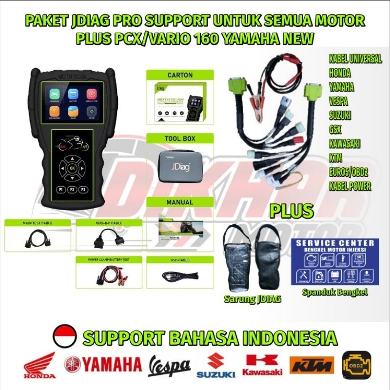 UFDATE SCANNER JDIAG M100 PRO PAKET KOMPLIT SEMUA MOTOR