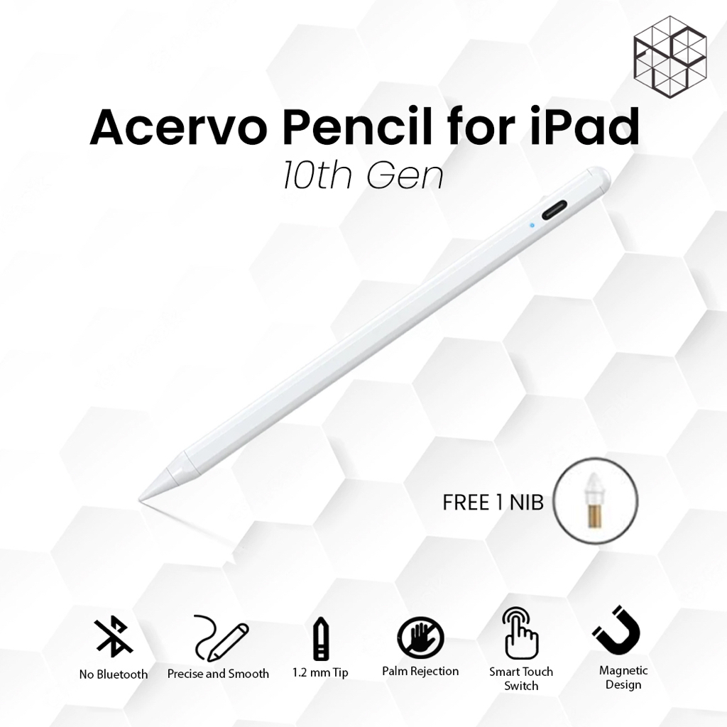 Acervo Pencil Stylus Pen 10th Gen with Palm Rejection and Magnetic Adsorption Design