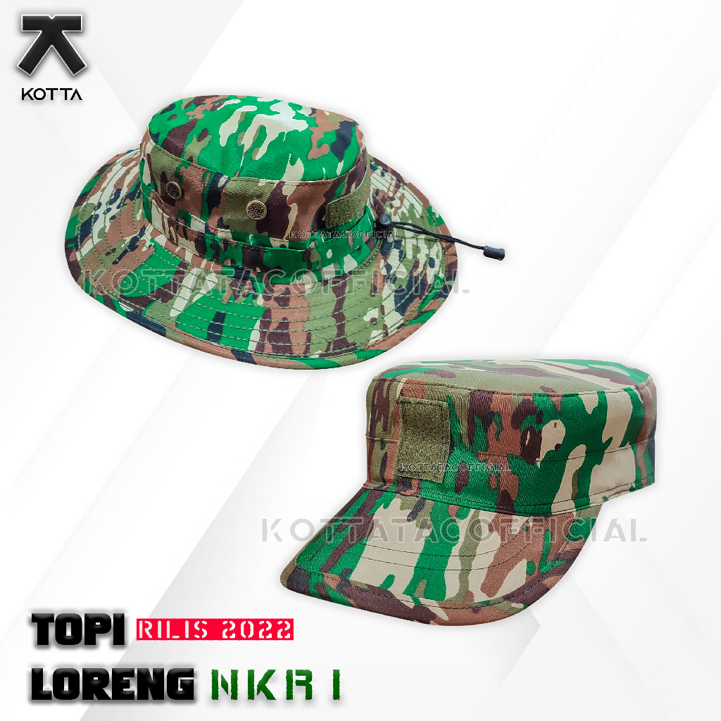 TOPI LORENG NKRI TERBARU - TOPI RIMBA NKRI TERBARU - TOPI PET KOMANDO LORENG KASAD NKRI TERBARU