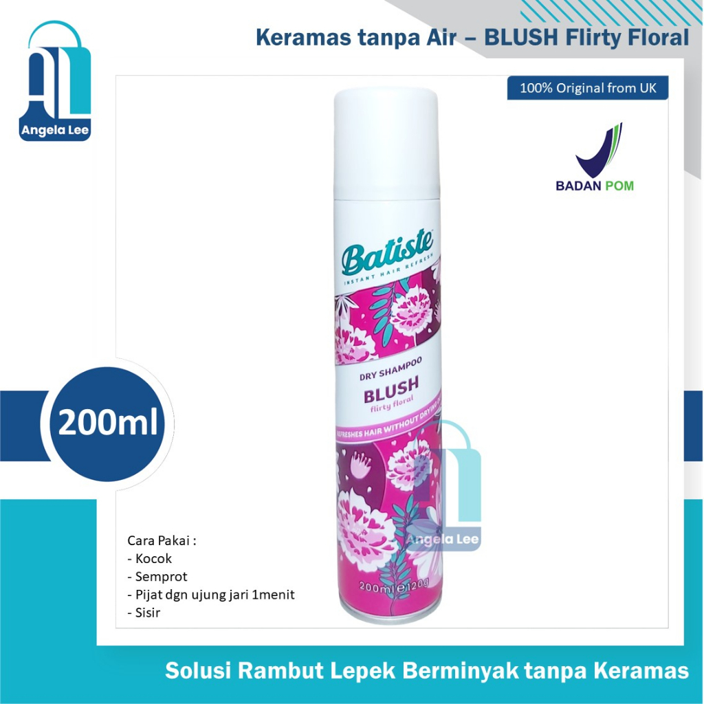 Batiste Dry Shampoo Shampo Kering Semprot rambut lepek berminyak 200ml keramas tanpa air