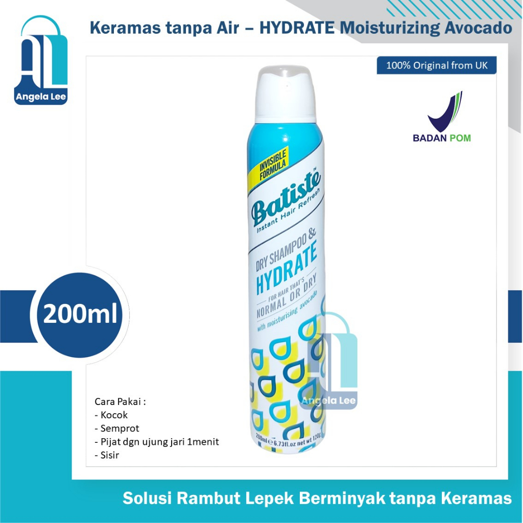 Batiste Dry Shampoo Shampo Kering Semprot rambut lepek berminyak 200ml keramas tanpa air