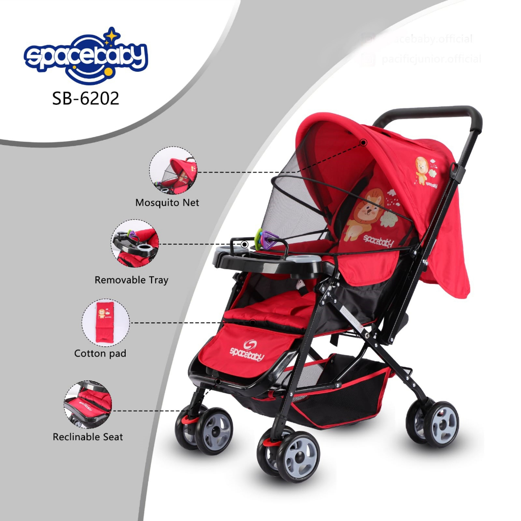 SPACE BABY Stroller SB 204  SB 214 SB 6202 Kereta Dorong Bayi SPACEBABY  SB204 SB214 SB6202 [ * FREE PACKING DUS ALAS ]