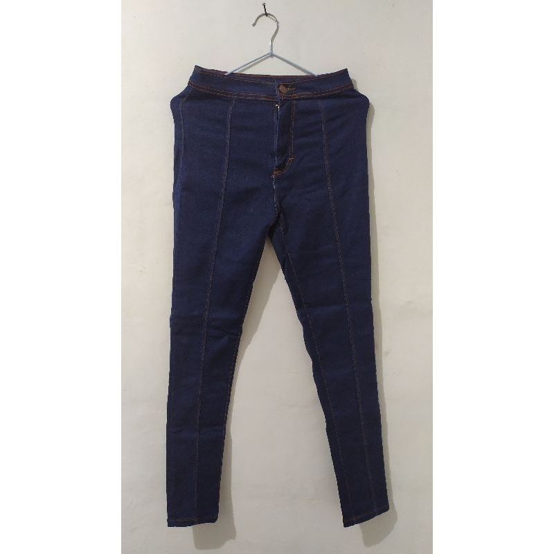 Celana NUBER - Arumdalu Highwaist High Waist Jeans Stretch Navy