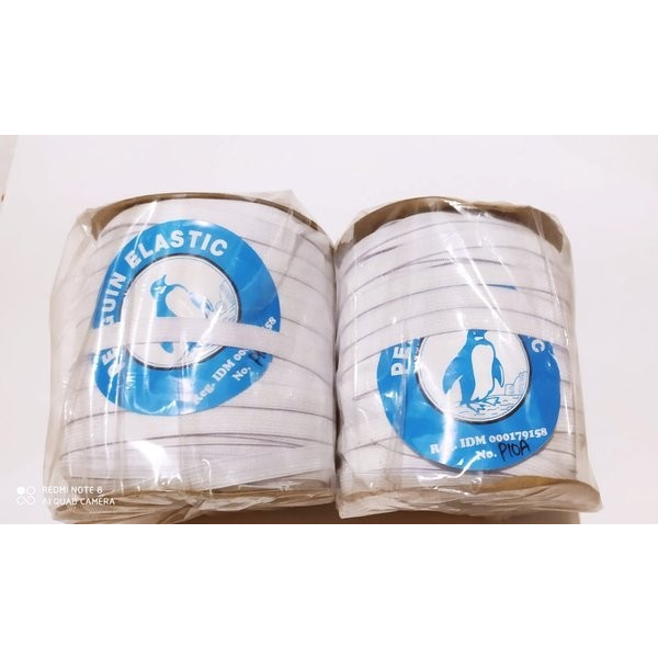 karet elastis 1cm penguin putih per roll - KARET PENGUIN P10A