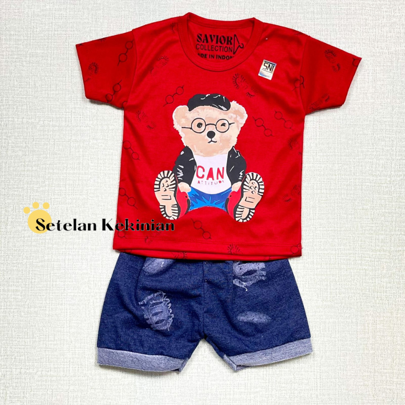 [SK] Set Baju Anak Laki Laki 0-12bulan Ecer Kasual Setelan Anak Harga Grosir Baby Boss Mini 3bln-12bln Set Baby Boy Murah Beruang Adem